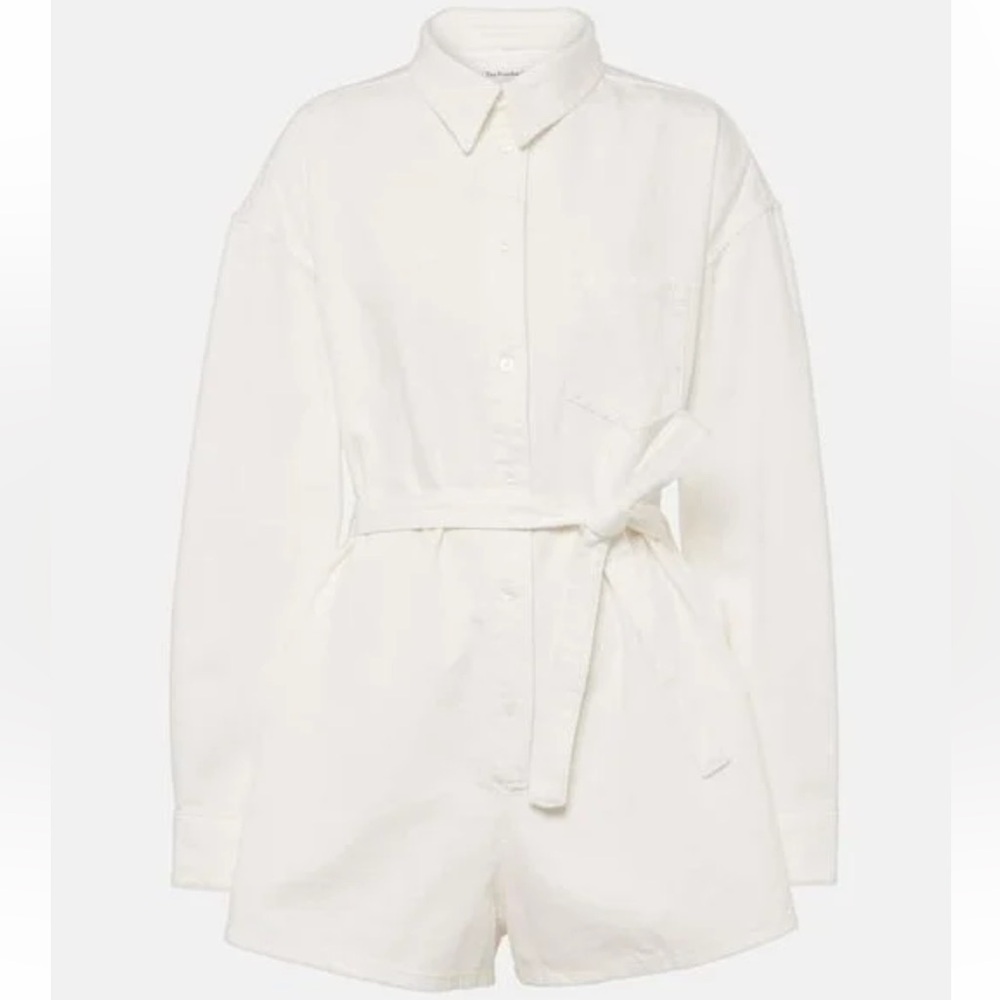 The Frankie Shop Wren White Denim Romper - Picture 4 of 10